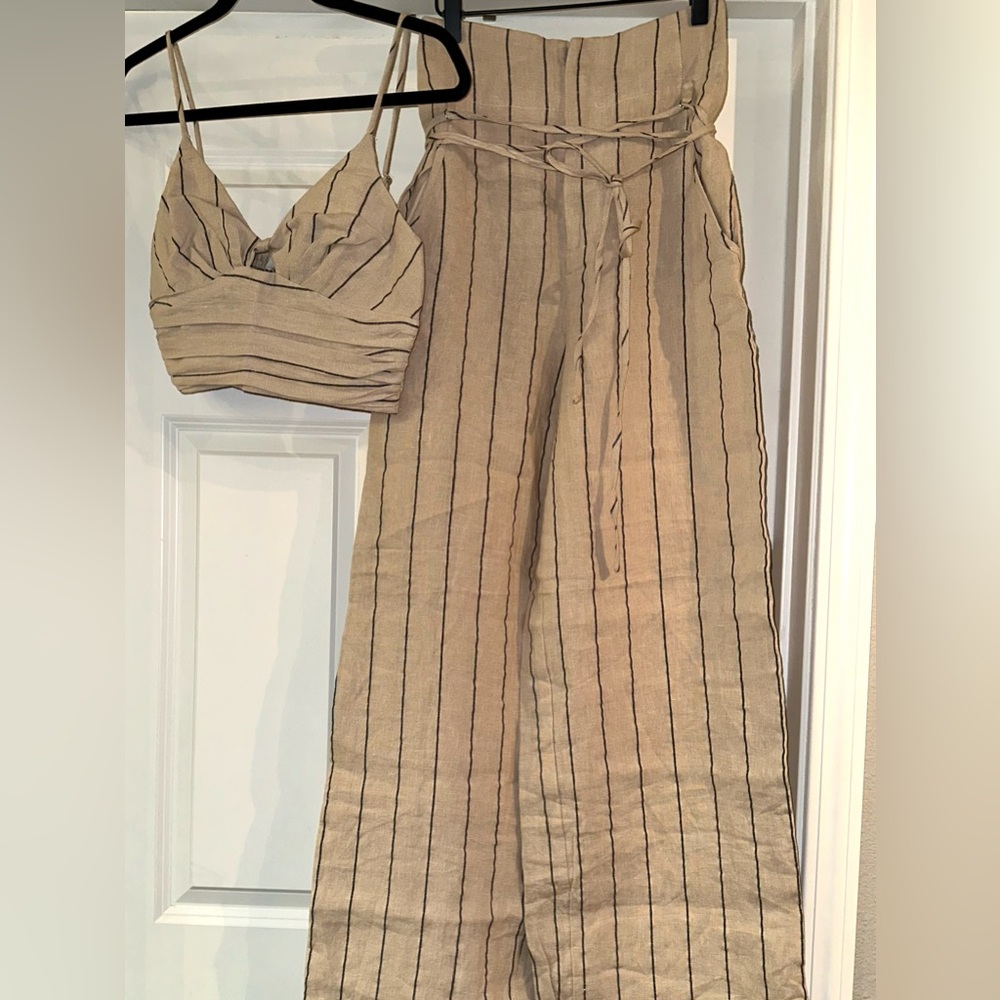 ASTR matching linen set - striped top